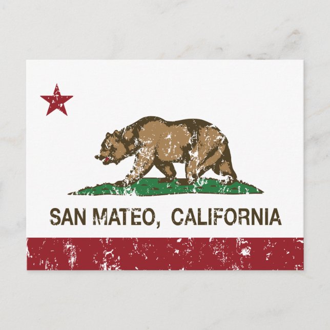 California State Flag San Mateo Postcard (Front)