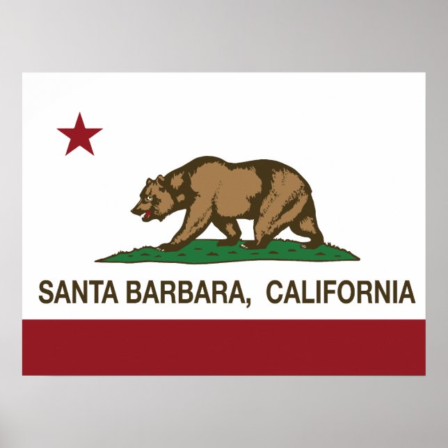 California State Flag Santa Barbara Poster (Front)
