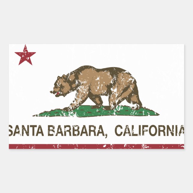 California State Flag Santa Barbara Rectangular Sticker (Front)