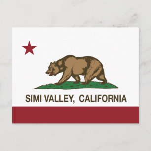 California State Flag Simi Valley Postcard
