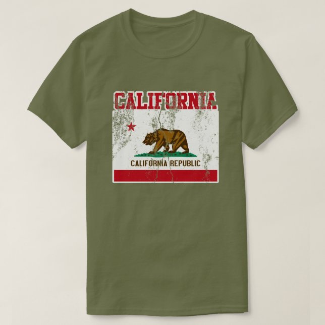 California State Flag T-Shirt (Distressed) (Design Front)