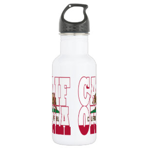 California state flag text 532 ml water bottle