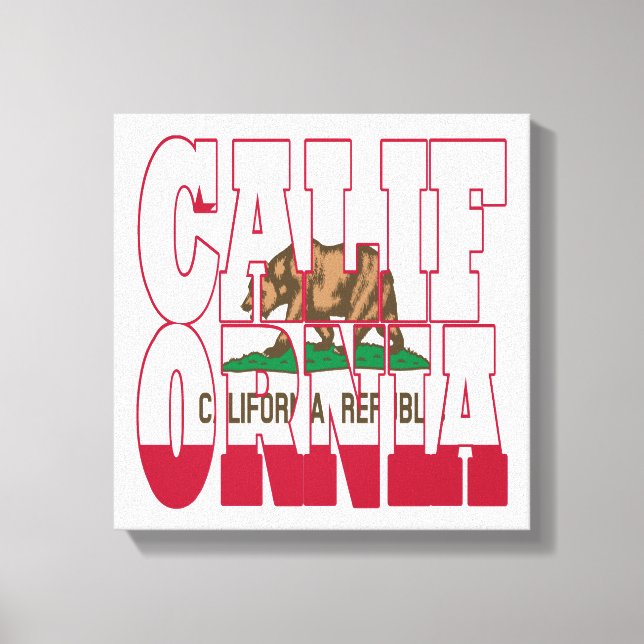 California state flag text canvas print (Front)