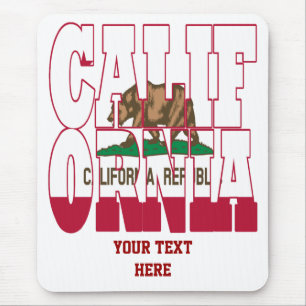 California state flag text mouse mat