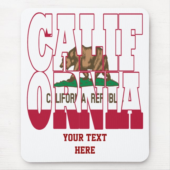 California state flag text mouse mat (Front)