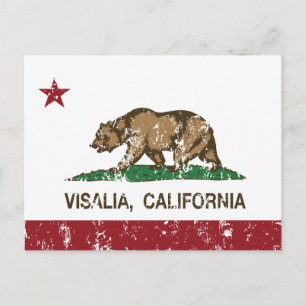 California State Flag Visalia Postcard