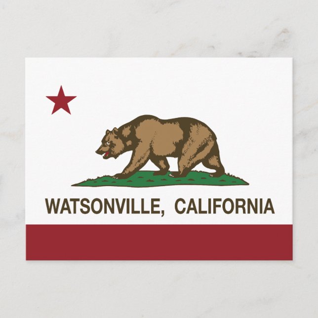 California State Flag Watsonville Postcard (Front)