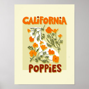 California State Flower Poppies wildflowers  Poster