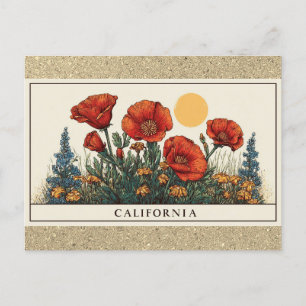 California State Flower Wildflower Postcard