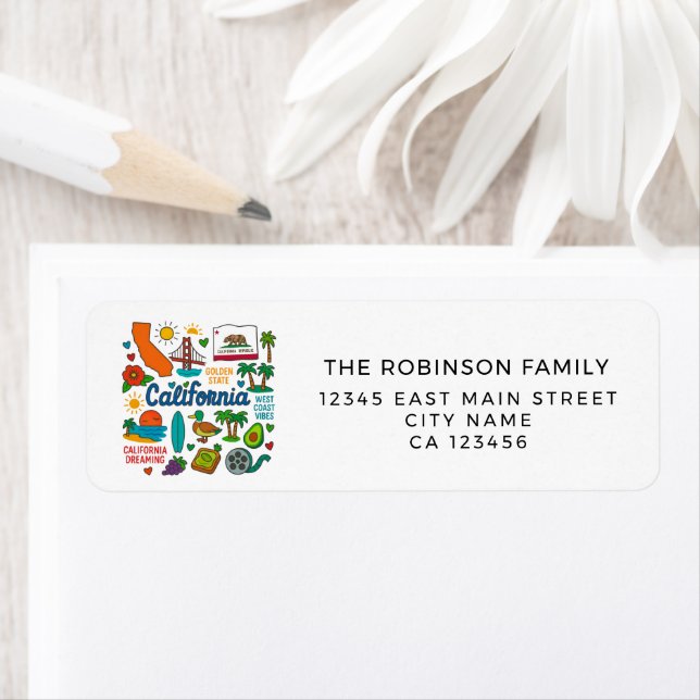 California State Icons Personalised Return Address (Insitu)
