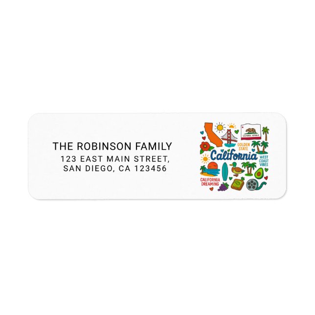 California State Icons Personalised Return Address (Front)
