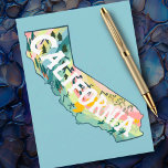 California State Illustrated Map Postcard<br><div class="desc">Check out this colourful state map drawing.
 
 Visit my shop for more states and more matching items!</div>
