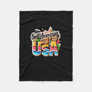 California State In Usa Sticker Fleece Blanket
