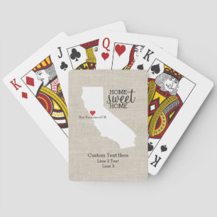 California State Love Home Sweet Home Custom Map Playing Cards
