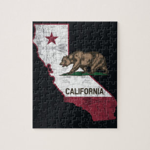 California State Map - Cali Bear Jigsaw Puzzle
