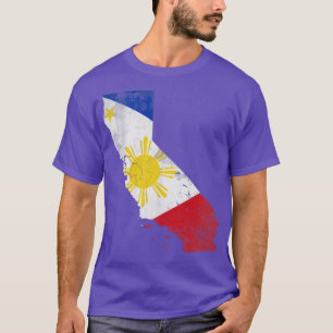 California State Map Filipino American Flag Philip T-Shirt