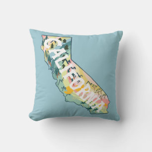 California State Map Illustration Cushion
