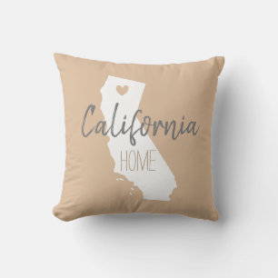California state map love home throw pillow