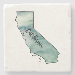 California State Map Marble Stone Coaster