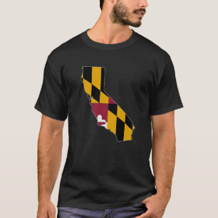 CALIFORNIA STATE MAP MARYLAND MD Flag Roots Men Wo T-Shirt