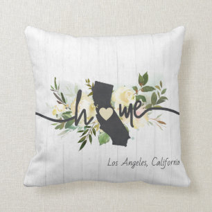 California State Personalised Home City Rustic Cushion