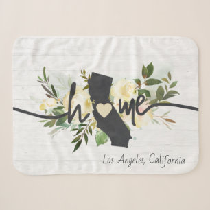 California State Personalised Home City Rustic Sherpa Blanket