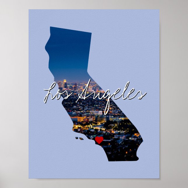 California State Photo insert and town name Poster (Front)