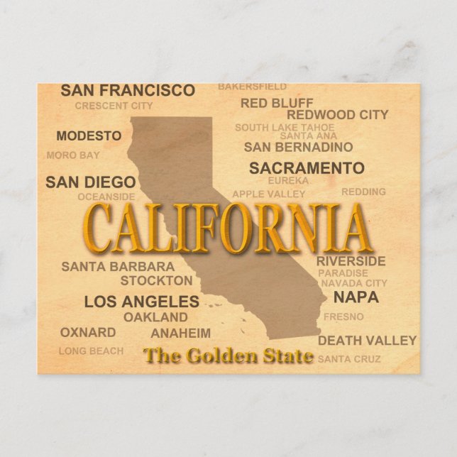 California State Pride Map Silhouette Postcard (Front)