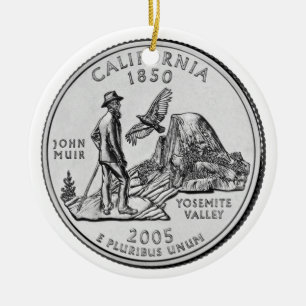 California State Quarter Ceramic Tree Decoration