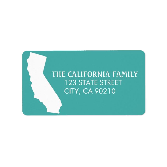 California State Return Address Labels - Turquoise (Front)