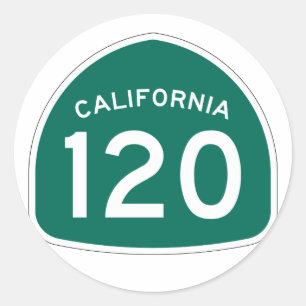 California State Route 120 Classic Round Sticker