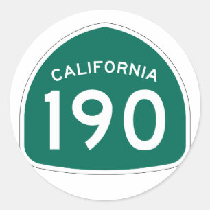 California State Route 190 Classic Round Sticker