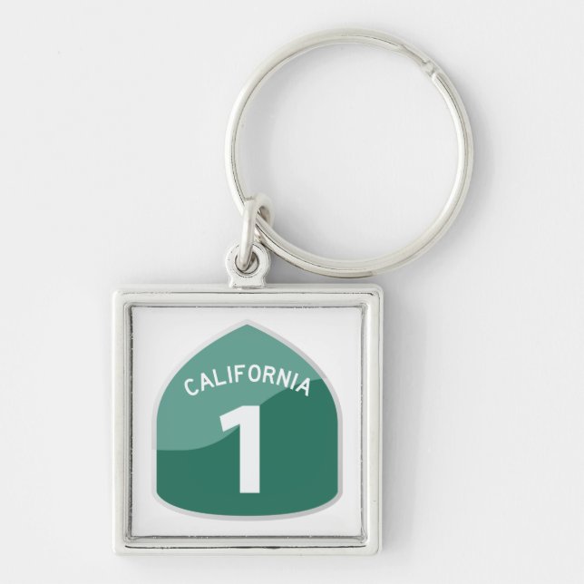 California State Route 1 Pacific Coast Highway Key Ring (Front)