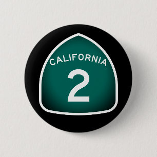 California State Route 2 6 Cm Round Badge