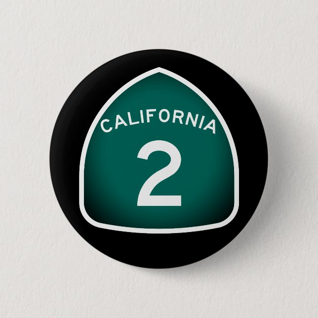 California State Route 2 6 Cm Round Badge (Front)