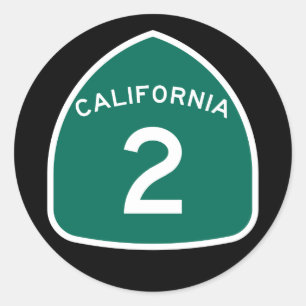 California State Route 2 Classic Round Sticker