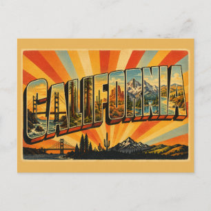 California State Vintage Travel Art Postcard