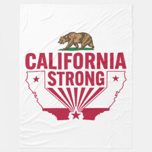 California Strong Grizzly Bear Fleece Blanket