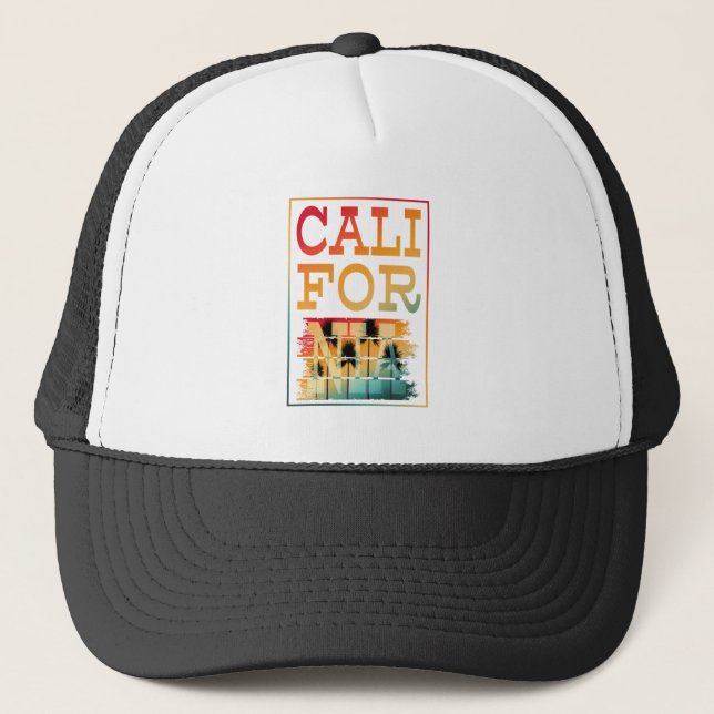 CALIFORNIA SUMMER BEACH  TRUCKER HAT (Front)