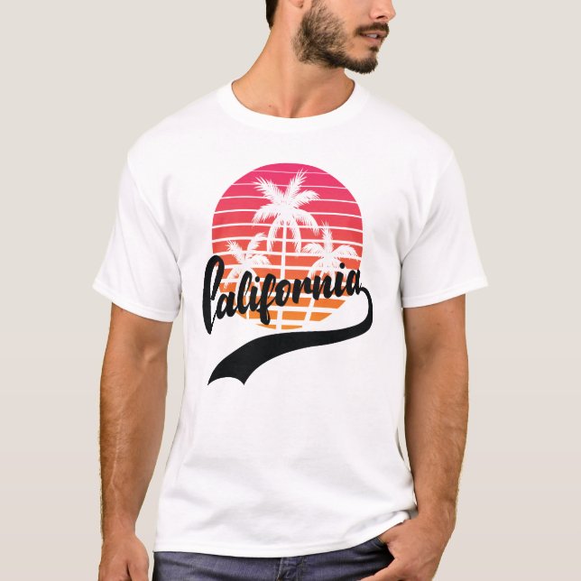 California Summer Retro Sunset Men's T-Shirt (Front)