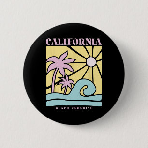 California Summer Sunshine Beach Paradise Summer 6 Cm Round Badge