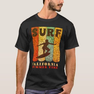 California Summer Time Surf Vintage Look T-Shirt