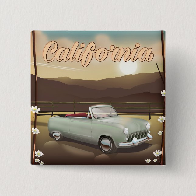 California Sunset 15 Cm Square Badge (Front)