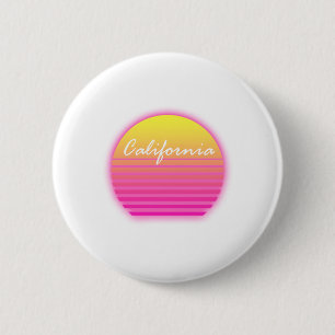 California sunset 6 cm round badge