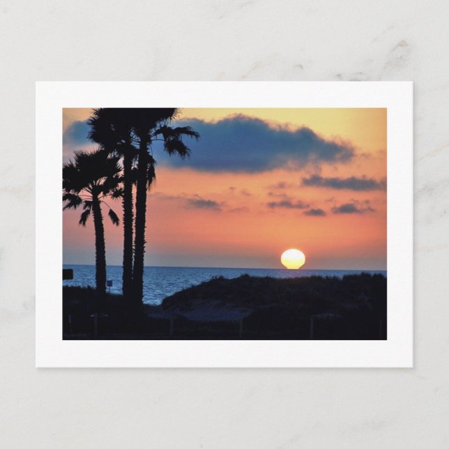 California Sunset at Oxnard Beach....Relax & Enjoy Postcard (Front)