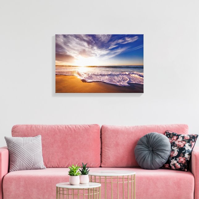 California Sunset Beach Canvas Print (Insitu(LivingRoom))