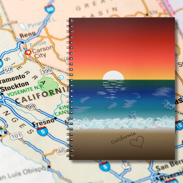 California Sunset | Beach Sand Heart Notebook (Creator Uploaded)