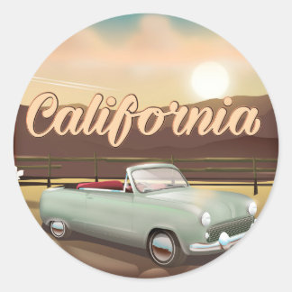 California Sunset Classic Round Sticker