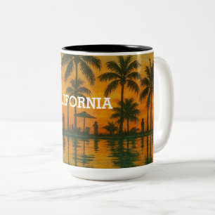 California Sunset Mug – Tropical Beach Vibes with