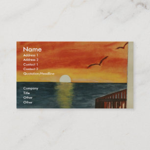 California Sunset Over the Ocean Business Card Art